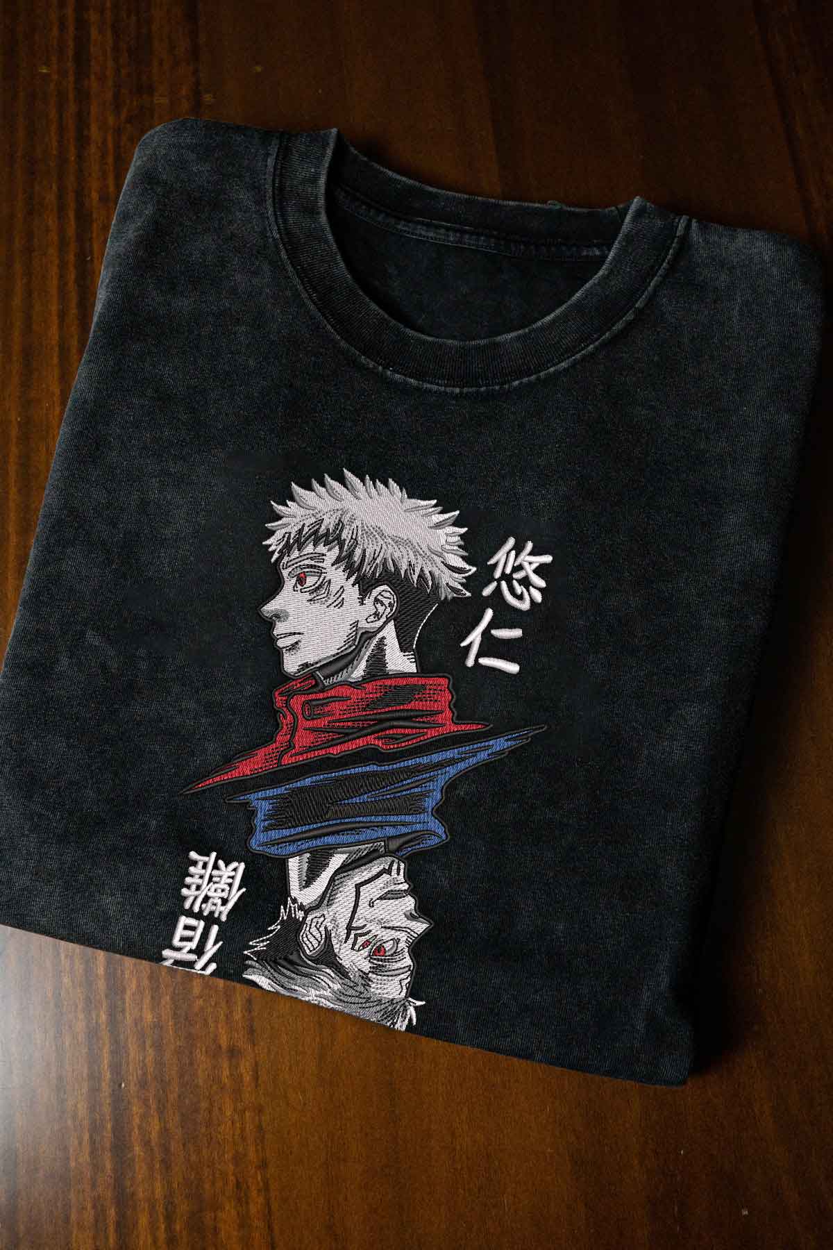 A sweatshirt with anime-inspired design, blending manga shonen style with modern streetwear aesthetic.