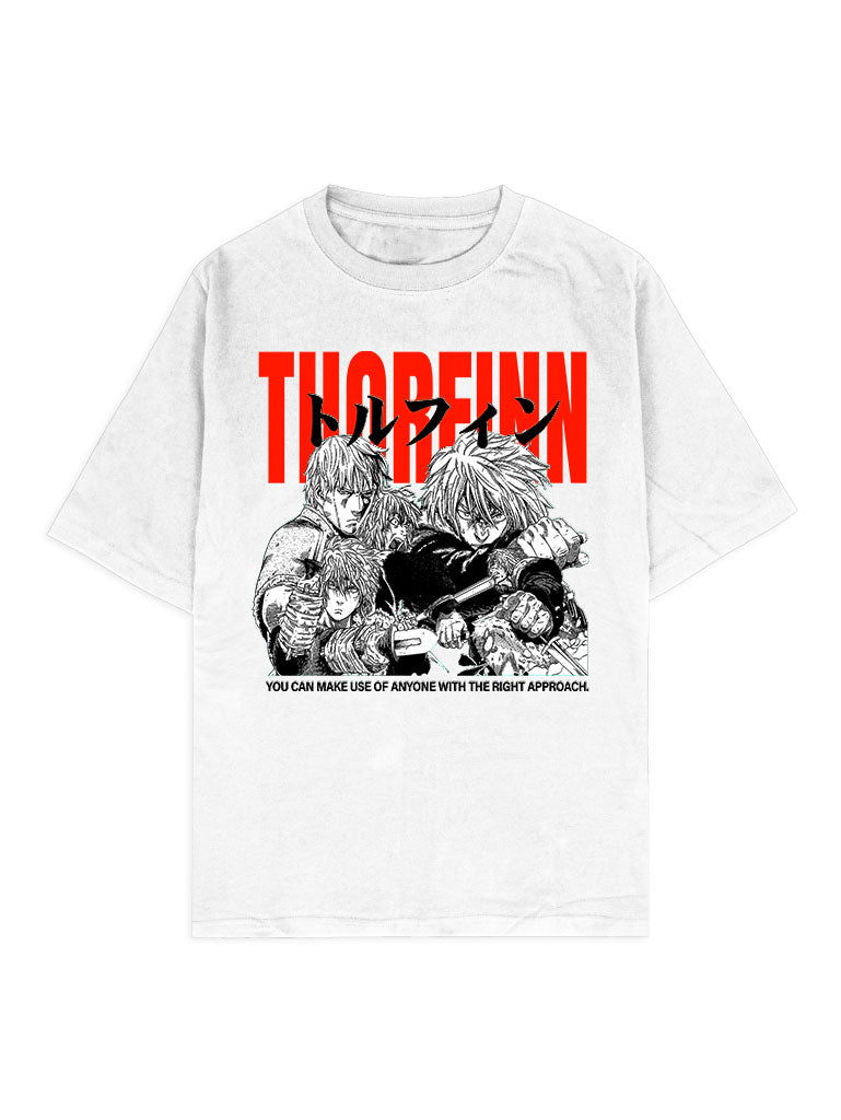 A t-shirt with anime-inspired design, blending manga shonen style with modern streetwear aesthetic.