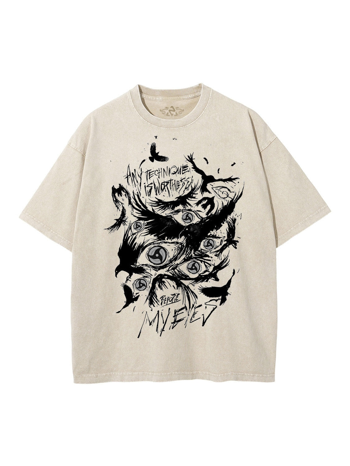 A t-shirt with anime-inspired design, blending manga shonen style with modern streetwear aesthetic.