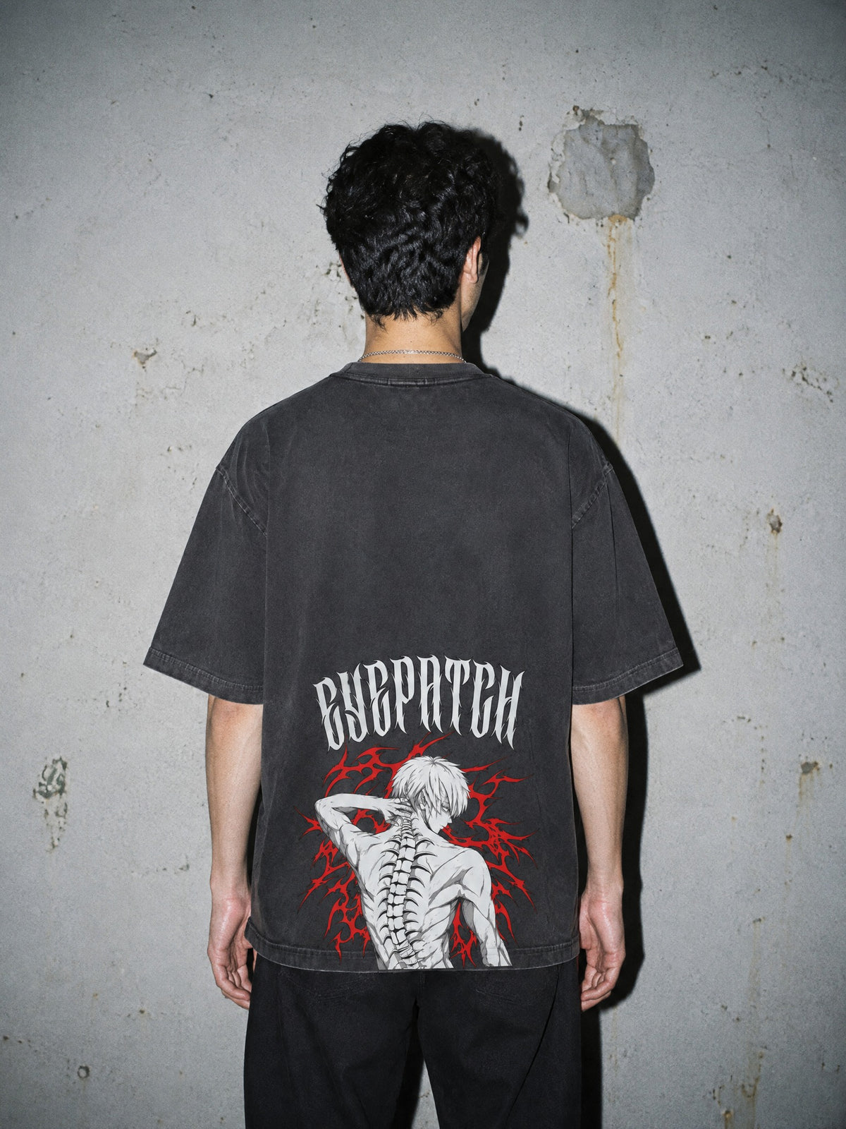 TYO-GHL ✦ Eyepatch Spine Vintage Tee by Torazen, worn on model