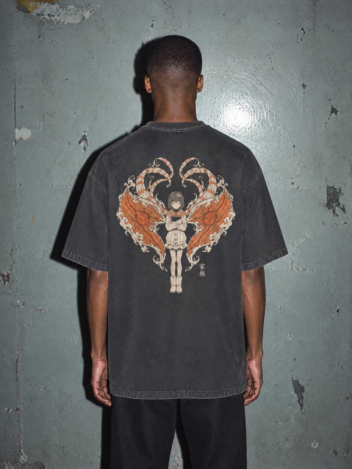 TYO-GHL ✦ Hinami's Shield Vintage Tee by Torazen, worn on model