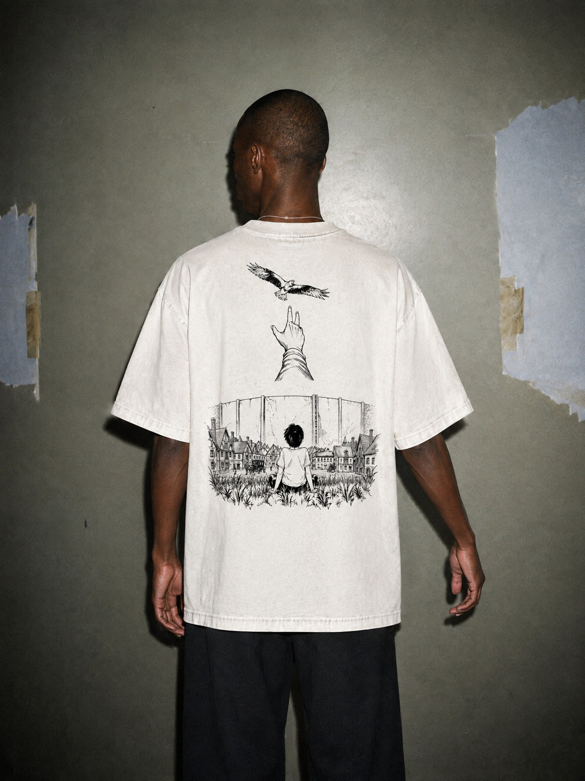 AOT ✦ Beyond The Walls Vintage Tee by Torazen, worn on model