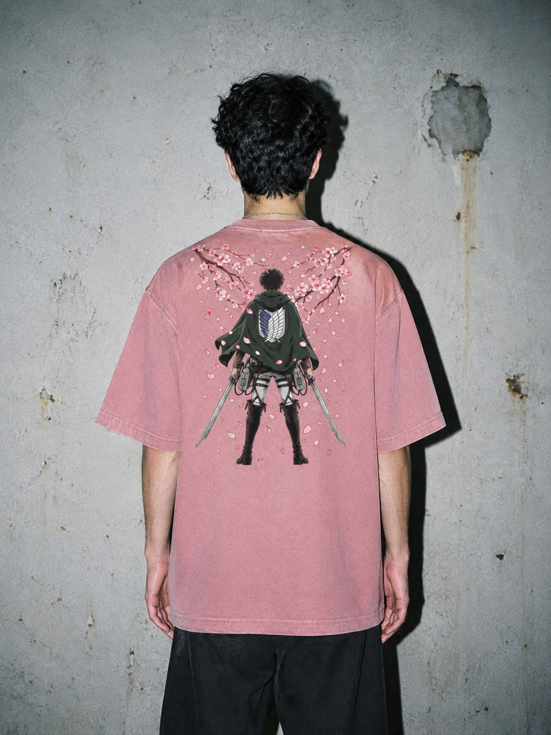 AOT ✦ Blossom Wings Stand Vintage Tee by Torazen, worn on model