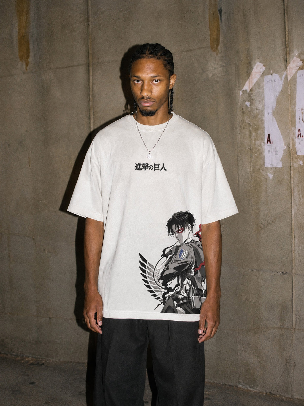 AOT ✦ Captain Lower Flank Vintage Tee by Torazen, worn on model