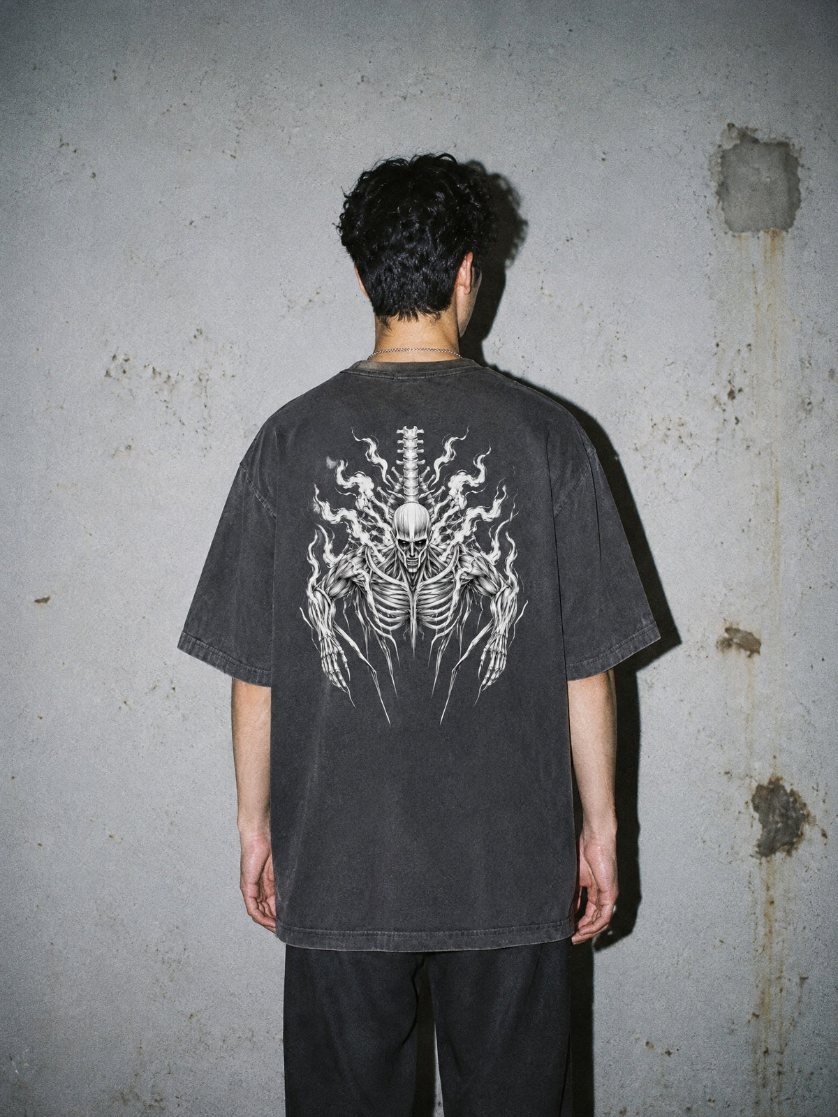 AOT ✦ Colossal Spine Storm Vintage Tee by Torazen, worn on model