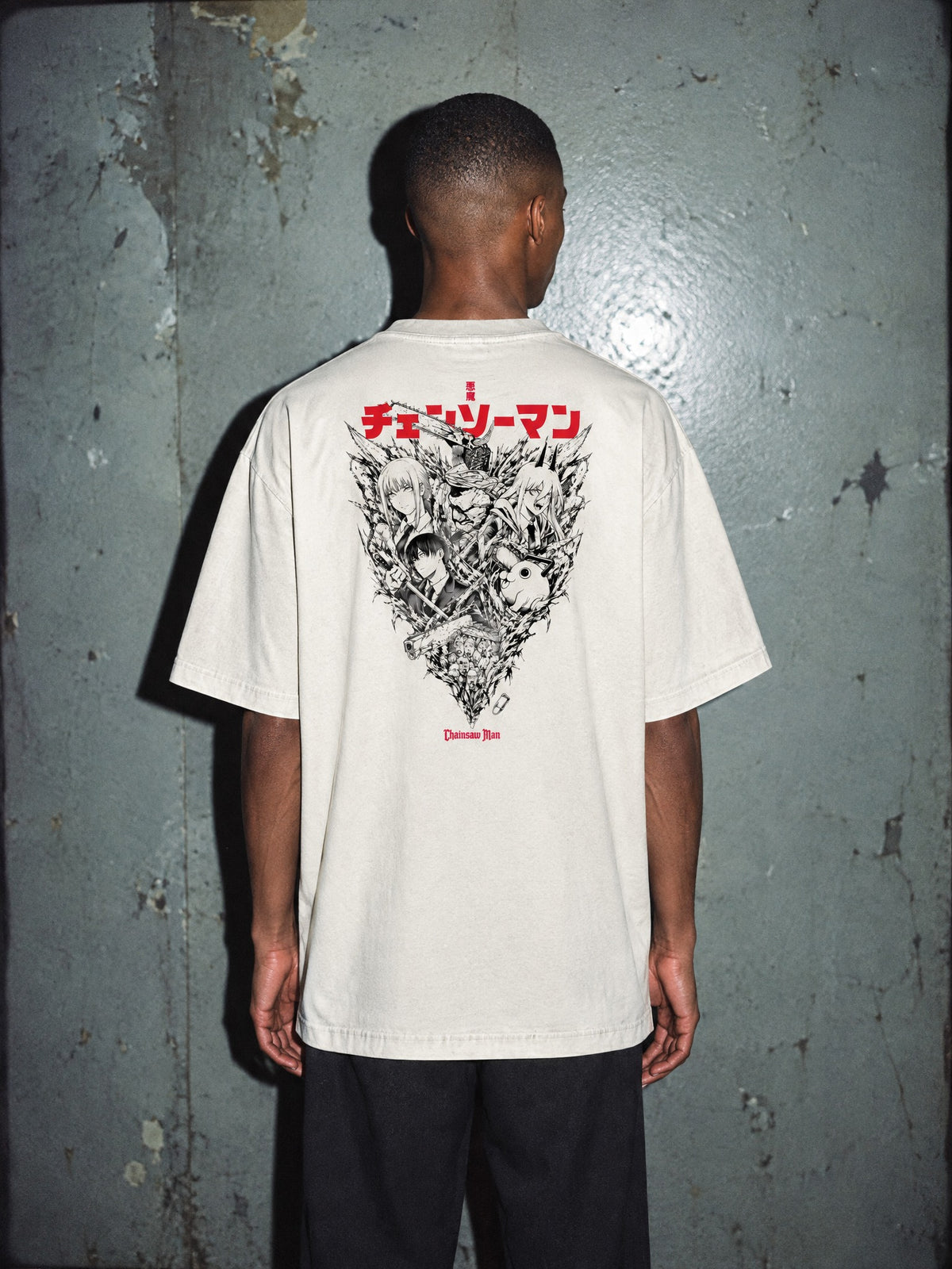CSM ✦ Devil Hunter Collage Vintage Tee by Torazen, worn on model