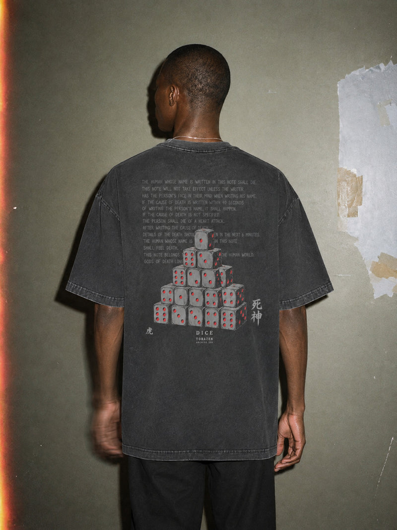 D-NOTE ✦ Dice Vintage Tee by Torazen, worn on model