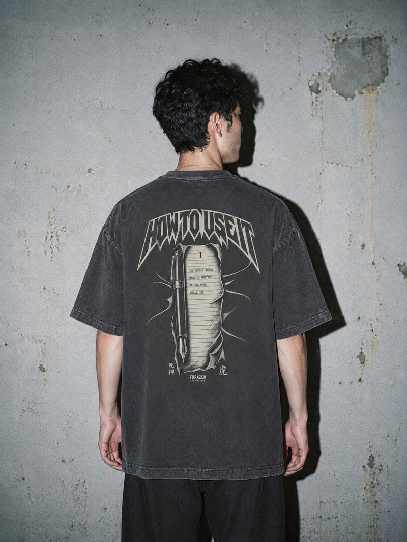 D-NOTE ✦ How to Use It Vintage Tee by Torazen, worn on model