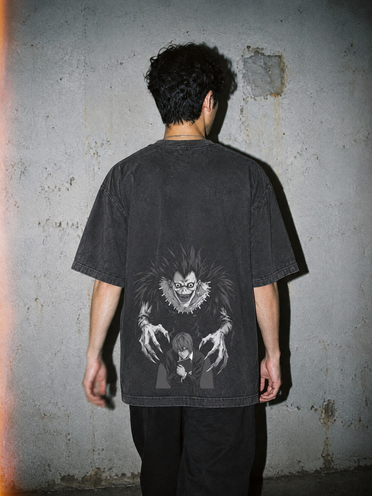 D-NOTE ✦ Shinigami Over Shoulder Vintage Tee by Torazen, worn on model