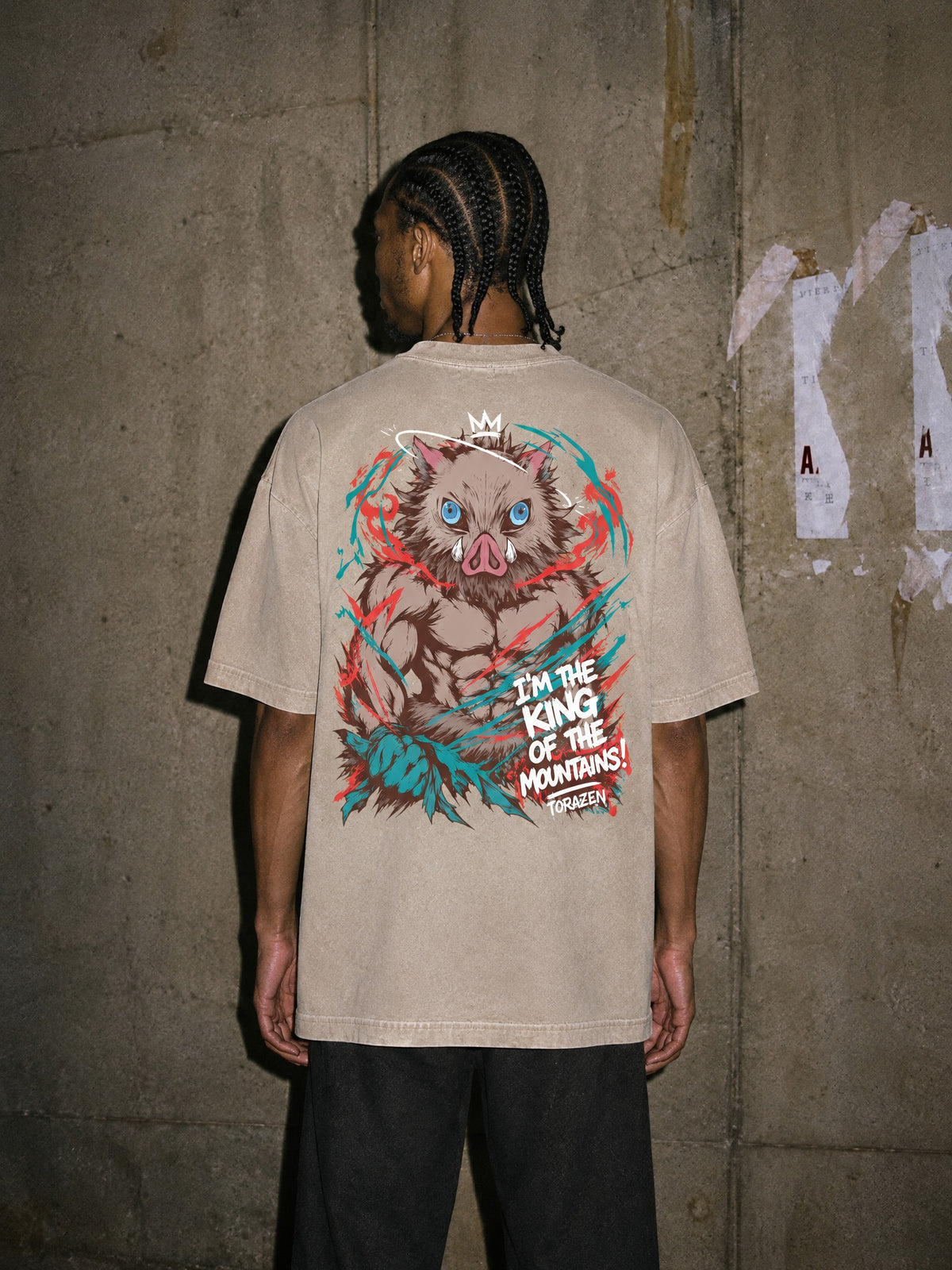D-SLYR ✦ Mountain King Roar Vintage Tee by Torazen, worn on model