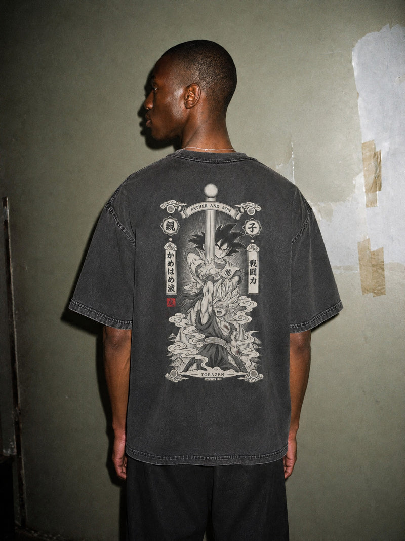 DBZ ✦ Father and Son Vintage Tee by Torazen, worn on model
