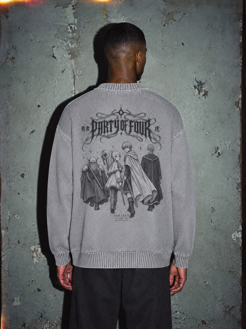 FRE-RN ✦ Party of Four Knitted Sweater by Torazen, worn on model