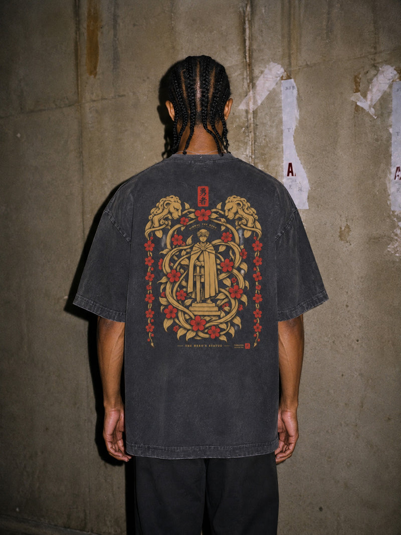 FRE-RN ✦ The Hero's Statue Vintage Tee by Torazen, worn on model