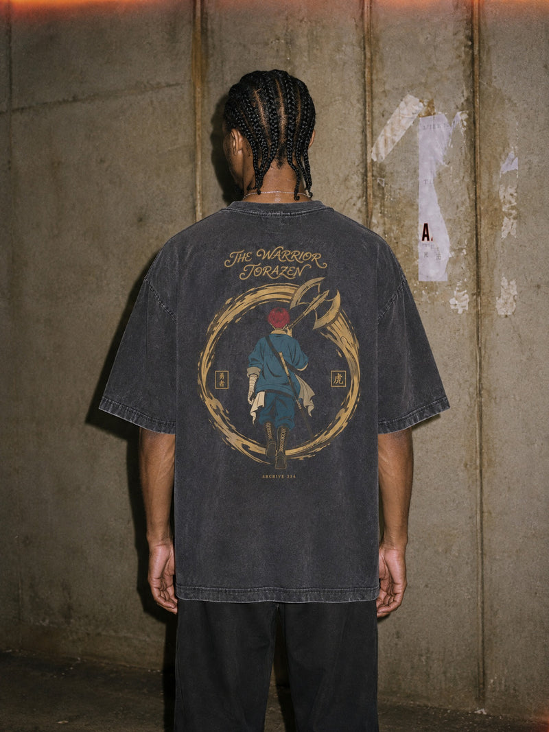 FRE-RN ✦ The Warrior Vintage Tee by Torazen, worn on model