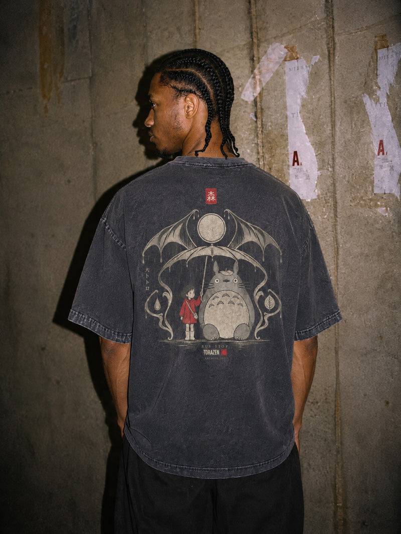 GHIBLI ✦ Bus Stop Vintage Tee by Torazen, worn on model