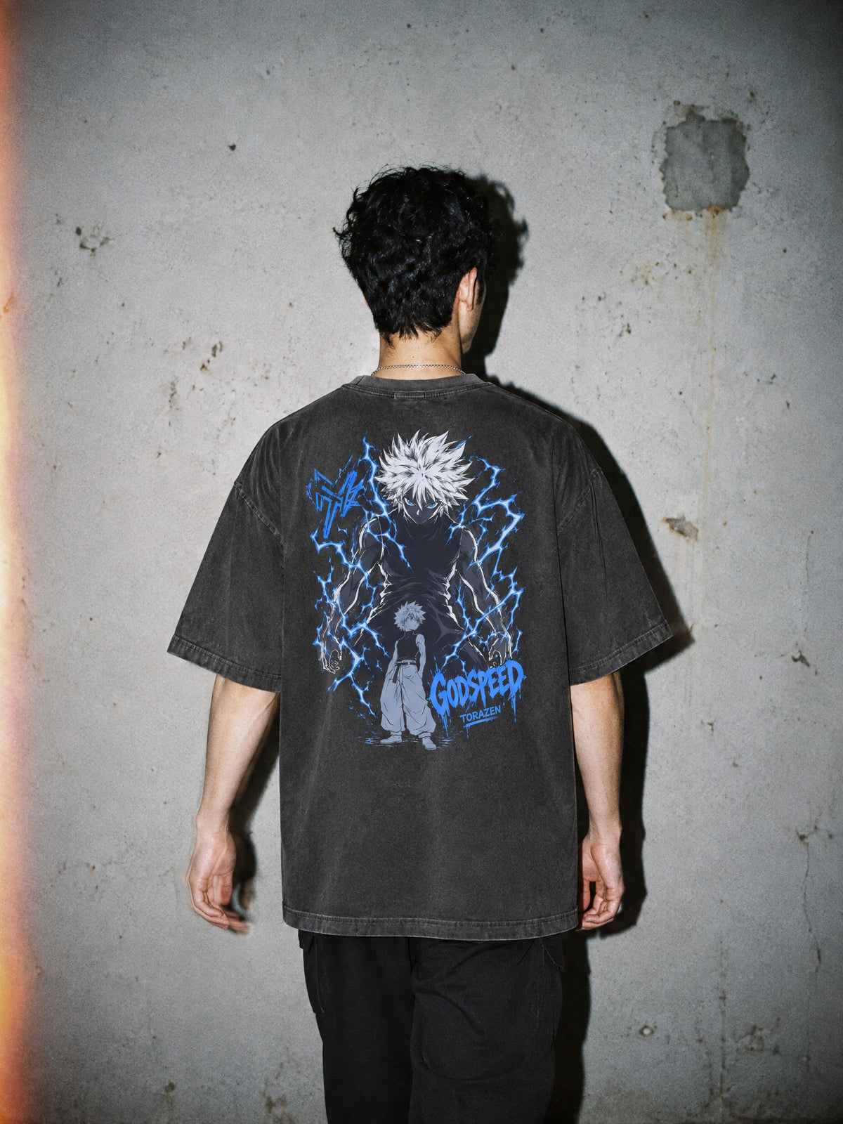 HXH ✦ Lightning Current Form Vintage Tee by Torazen, worn on model