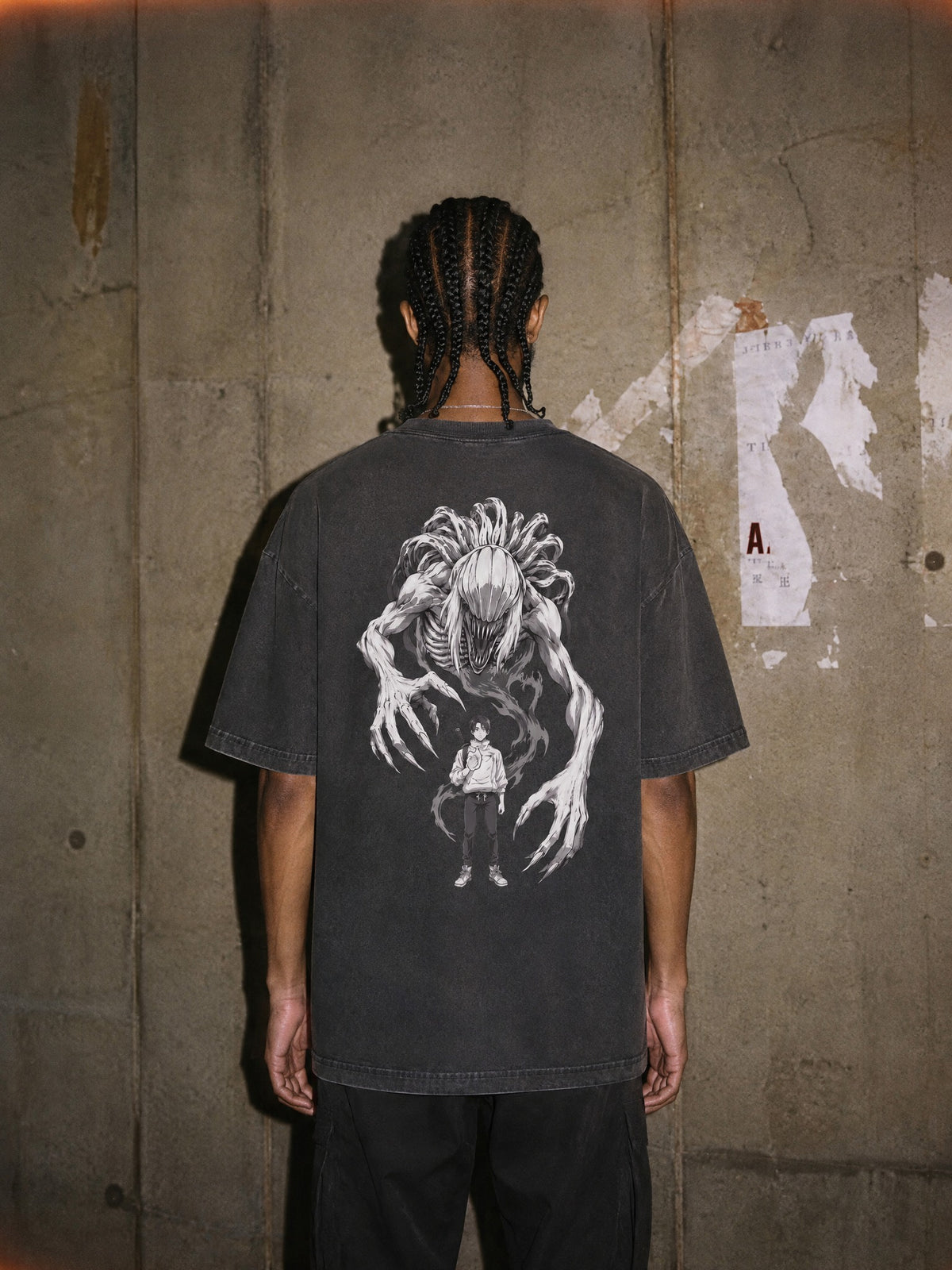 JJK ✦ Cursed Queen Guard Vintage Tee by Torazen, worn on model