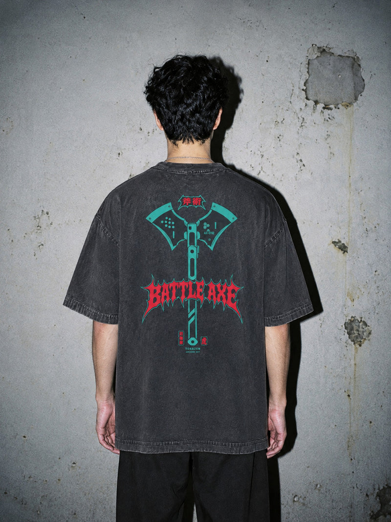 KJ-8 ✦ Battle Axe Vintage Tee by Torazen, worn on model