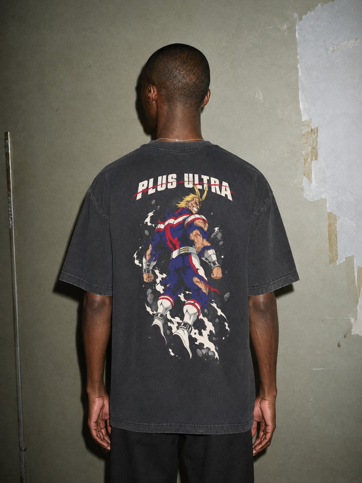 MHA ✦ Plus Ultra Rise Vintage Tee by Torazen, worn on model