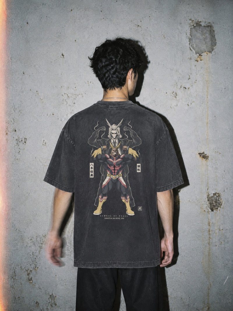 MHA ✦ Symbol of Peace Vintage Tee by Torazen, worn on model