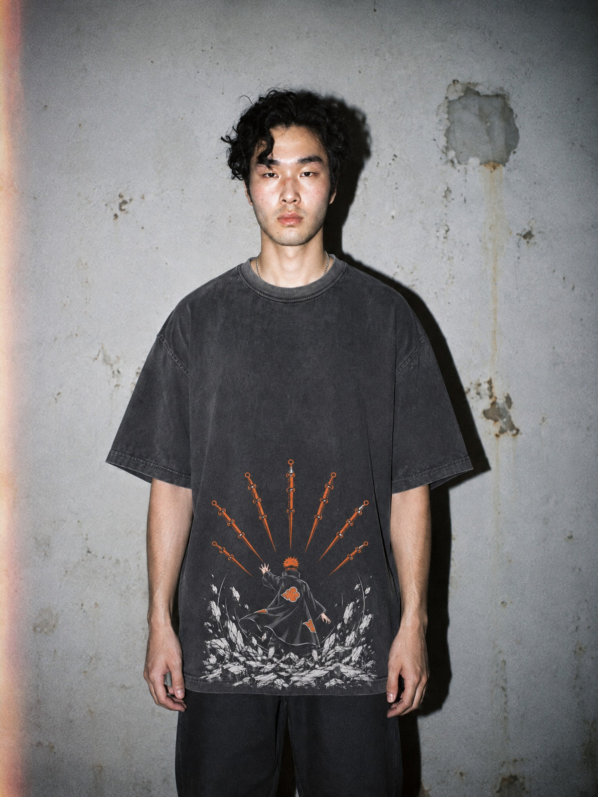 NRTO ✦ Chakra Rod Descent Vintage Tee by Torazen, worn on model