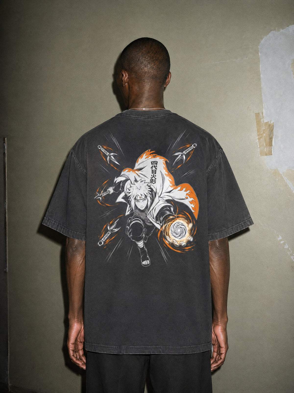NRTO ✦ Flying Kunai Seal Vintage Tee by Torazen, worn on model