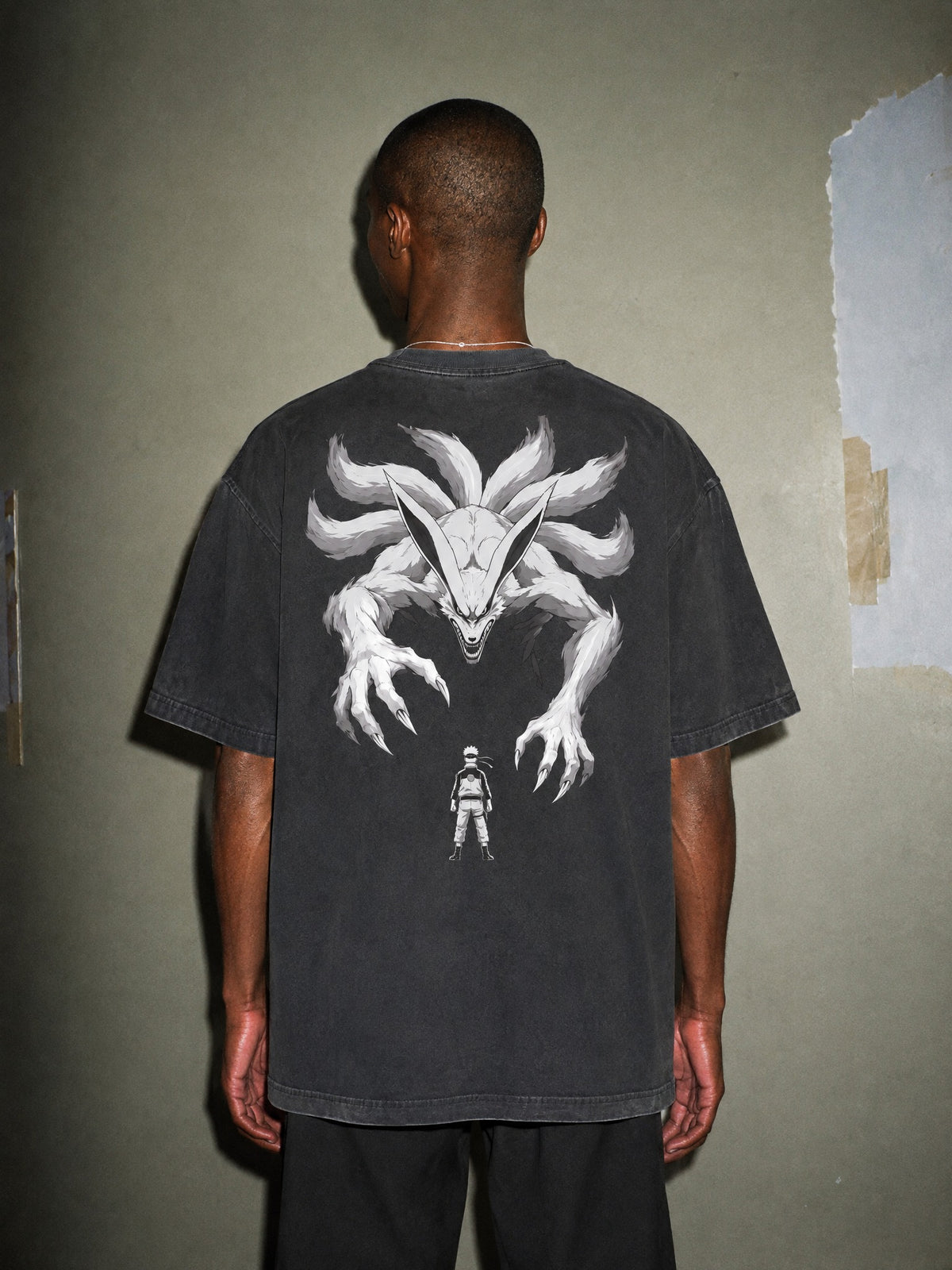 NRTO ✦ Nine Tails Shadow Vintage Tee by Torazen, worn on model