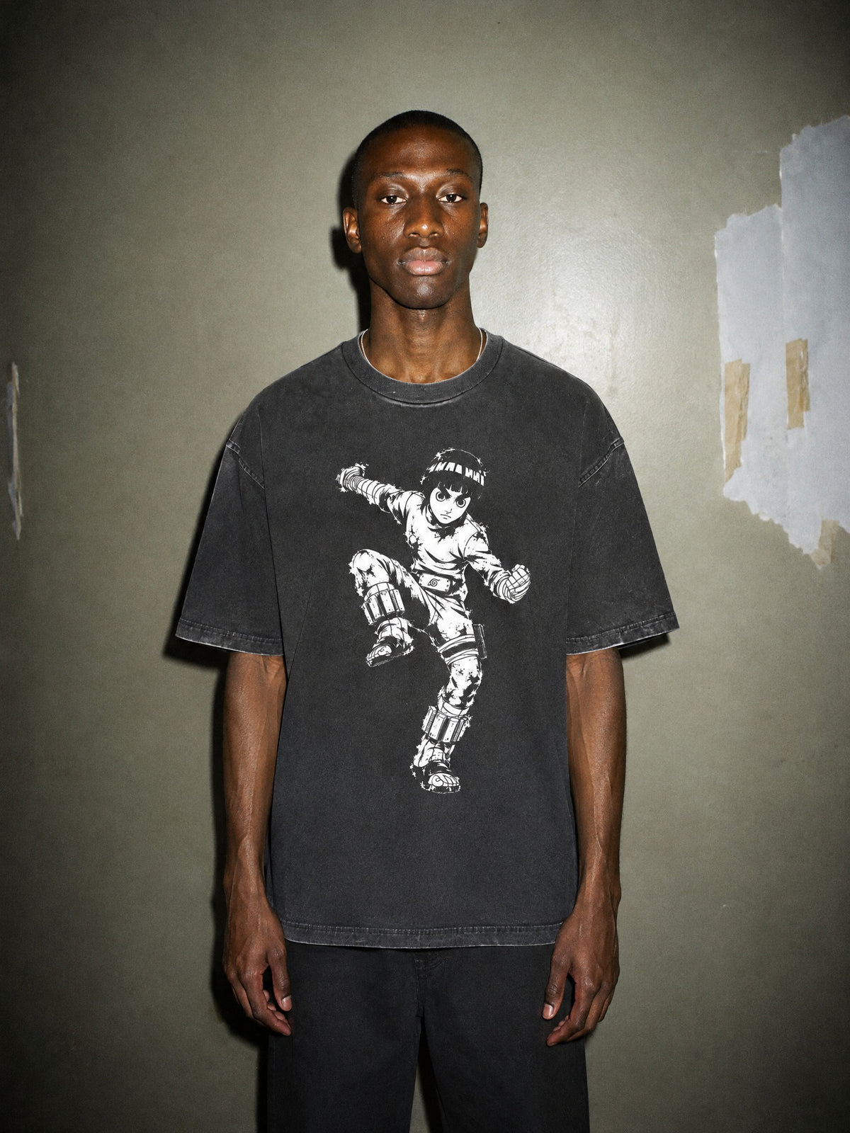 NRTO ✦ Taijutsu Kick Vintage Tee by Torazen, worn on model