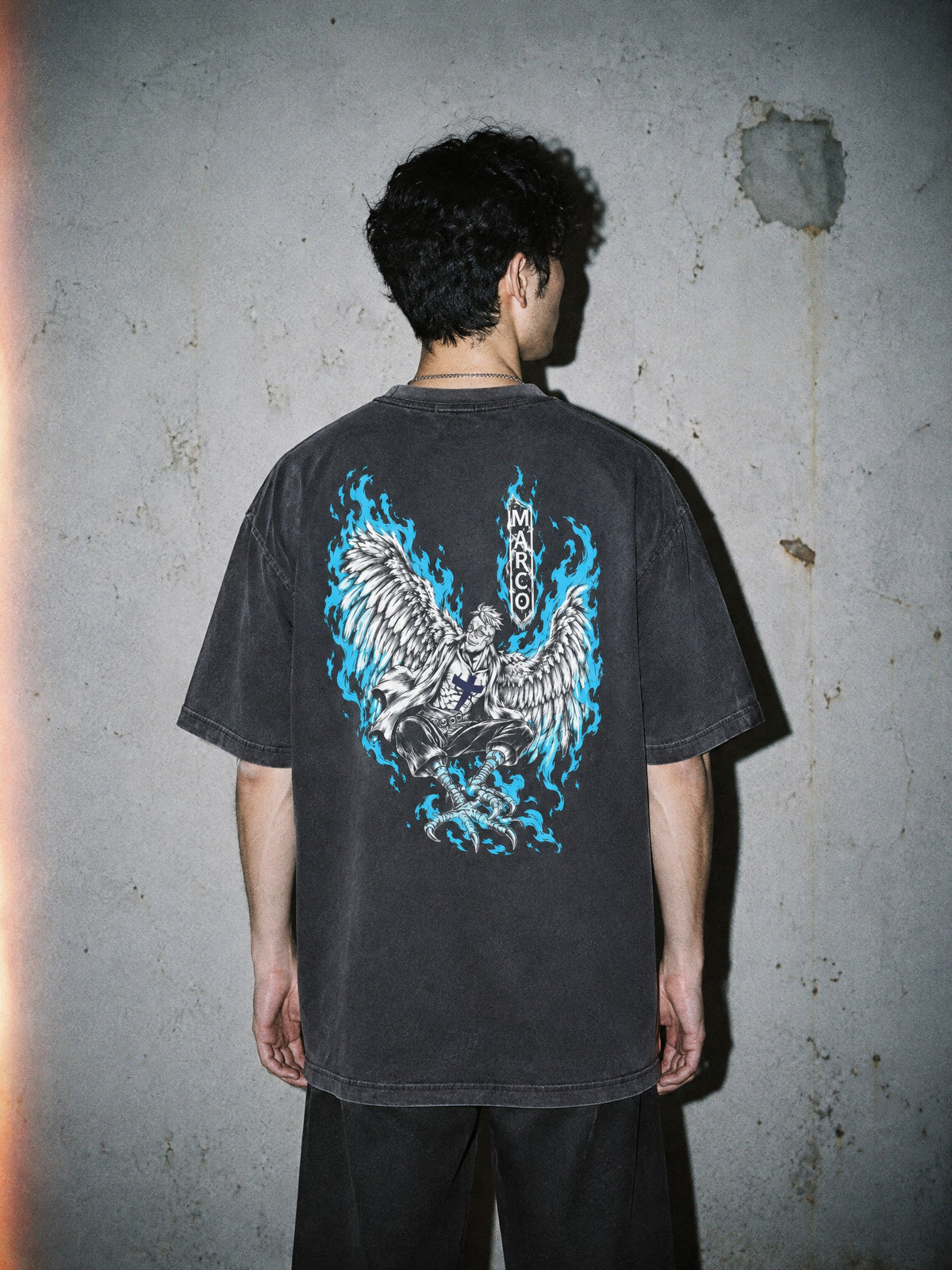 OP ✦ Blue Phoenix Flight Vintage Tee by Torazen, worn on model
