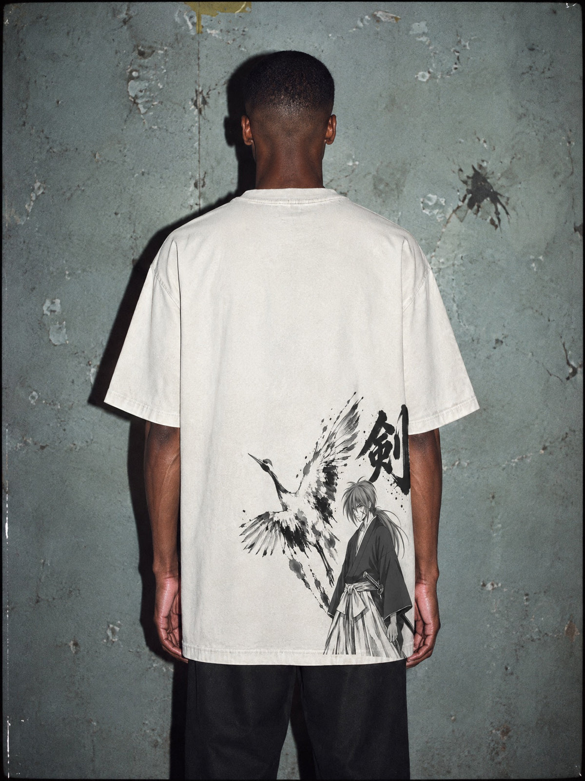 OTH ✦ Crane And Blade Vintage Tee by Torazen, worn on model