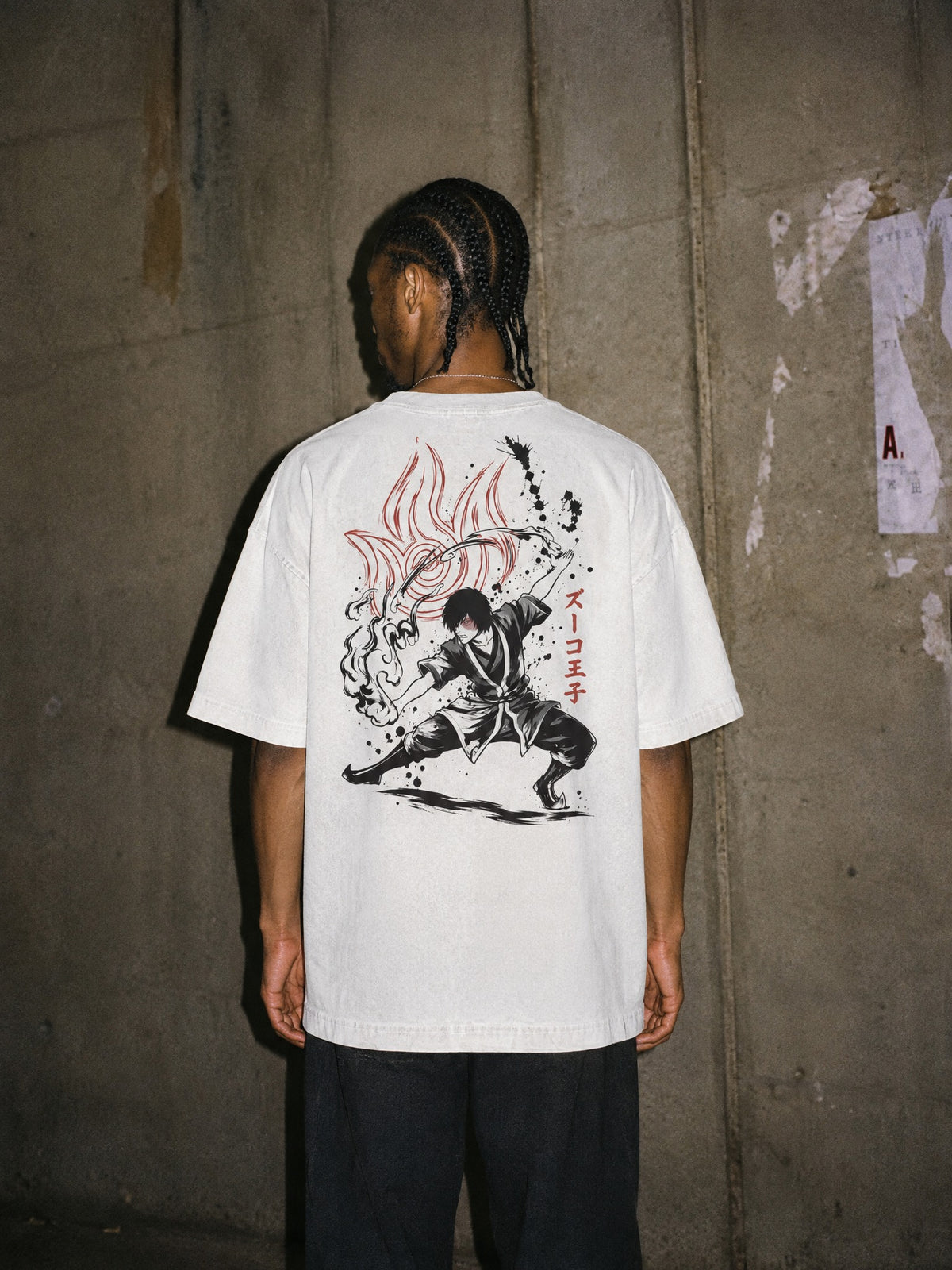 OTH ✦ Exiled Prince Flame Vintage Tee by Torazen, worn on model