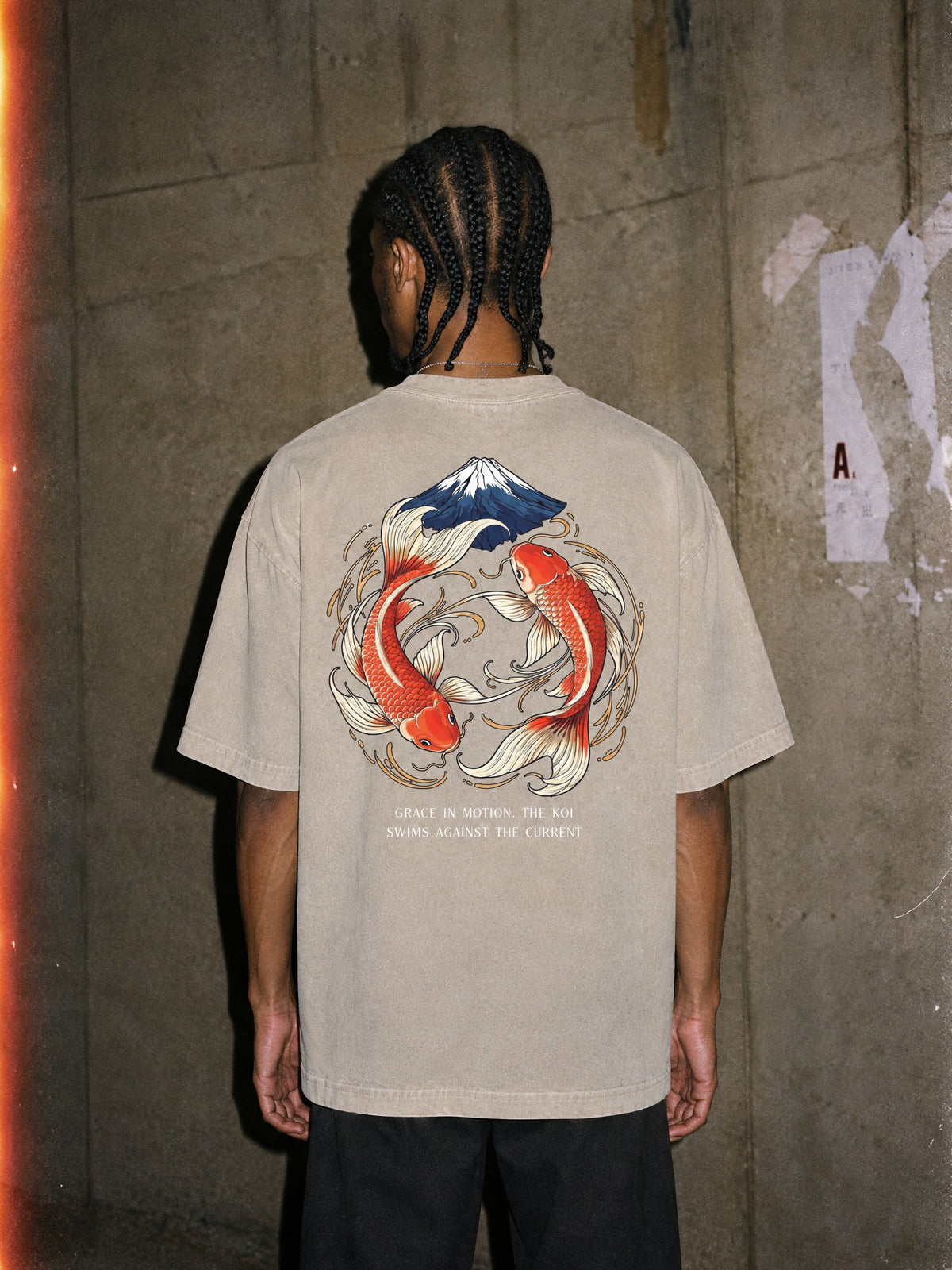 OTH ✦ Koi Against The Current Vintage Tee by Torazen, worn on model