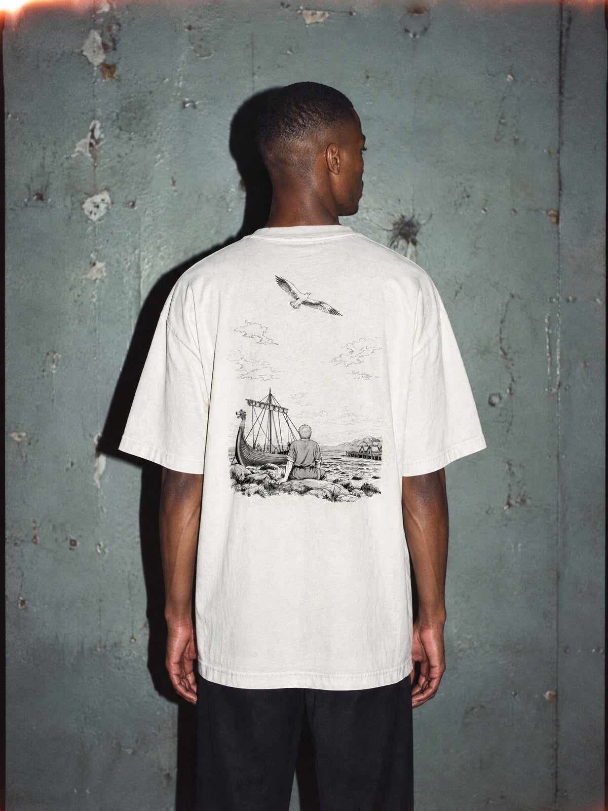 VND-SGA ✦ Longship Shore Vintage Tee by Torazen, worn on model
